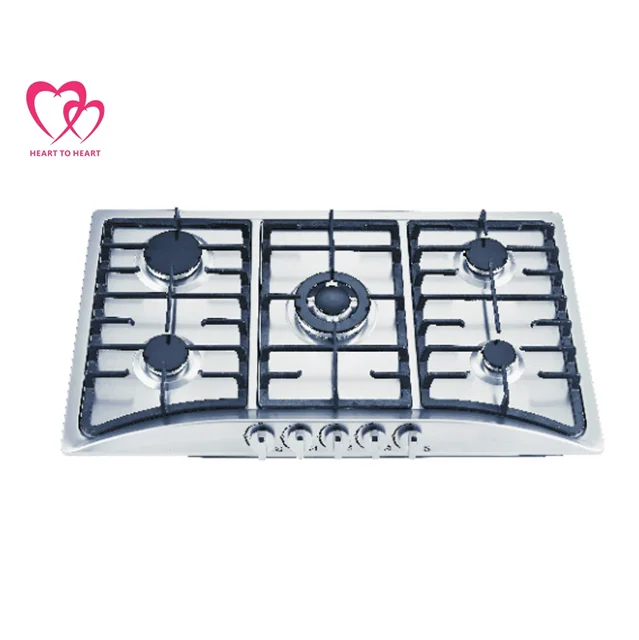 CE Certification Stainless Steel Gas Hob 5 Burner Built-in Gas Cooker Gas Cooktop