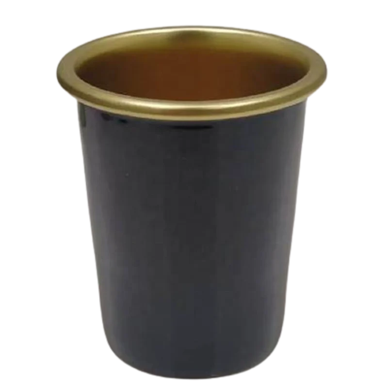 Aluminum Round Desktop Planter Terrazzo White Enamil And Copper Color American Design Indoor Planter For Garden Also Handmade