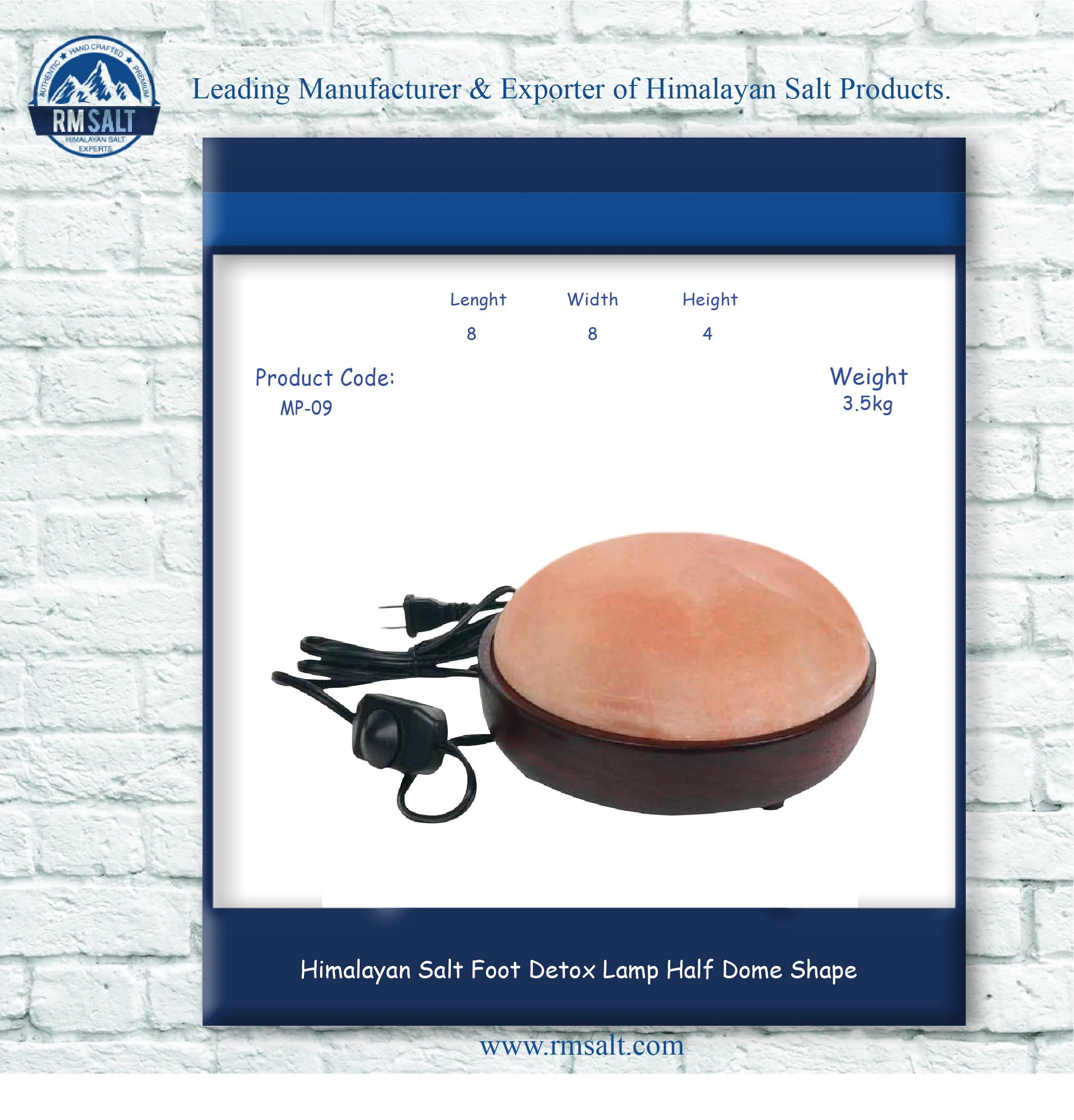 
Гималайская солевая Детокс-лампа в форме половины купола 