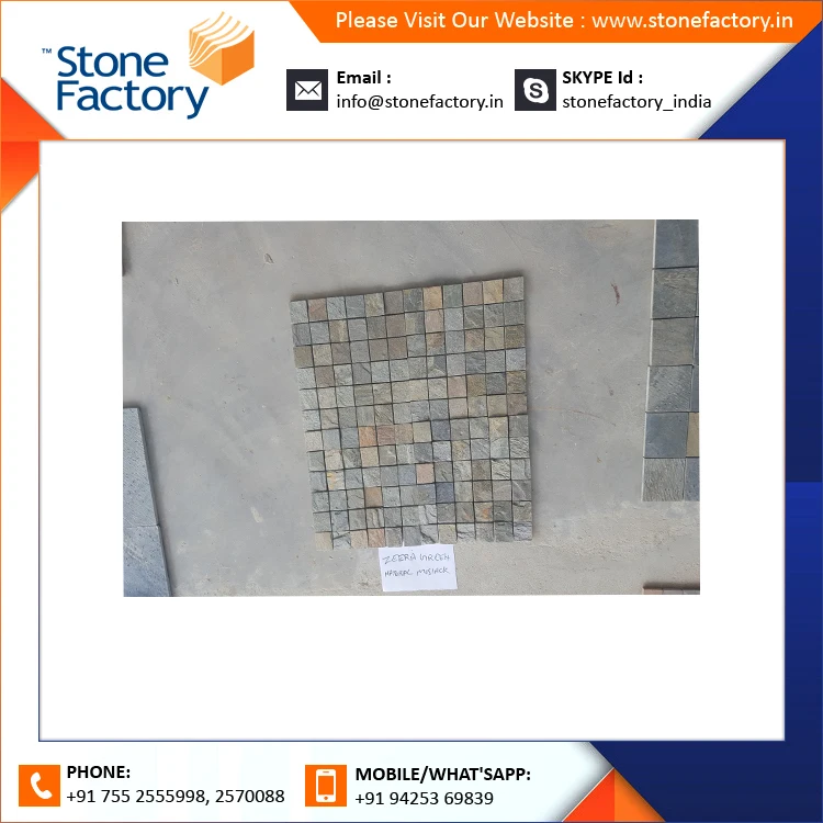 Индийский сланцевый производитель Zeera зеленая мозаика внутренняя и внешняя сланцевая плитка по самой низкой цене на оптовый заказ