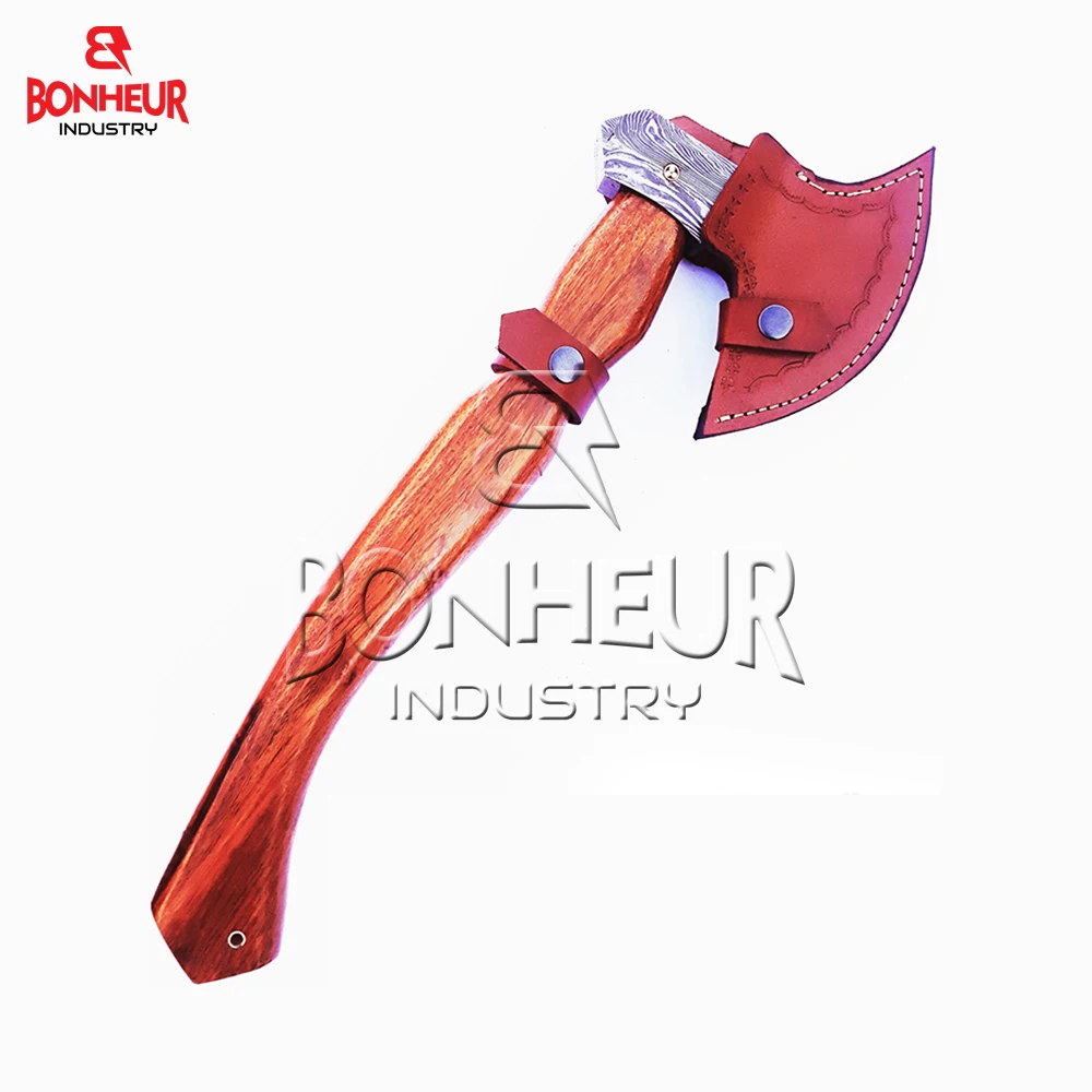 Топор «викингов» из дамасской стали ручка розового дерева