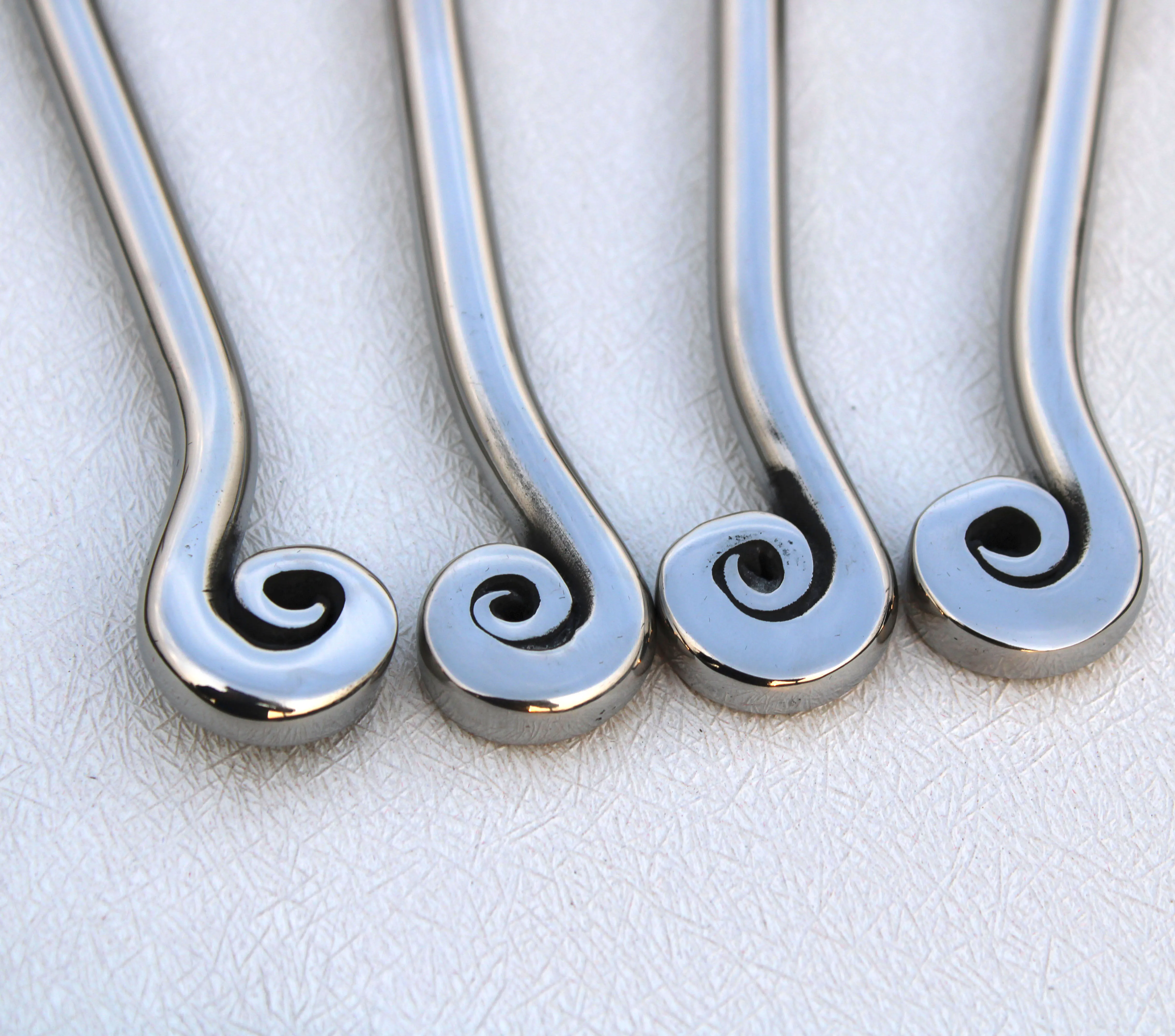 Handmade Luxury Flatware Stainless Steel Round Twist Handle Cutlery Set (Baby Spoon+Tea Spoon+ Baby Fork+ Baby Dessert Knives)