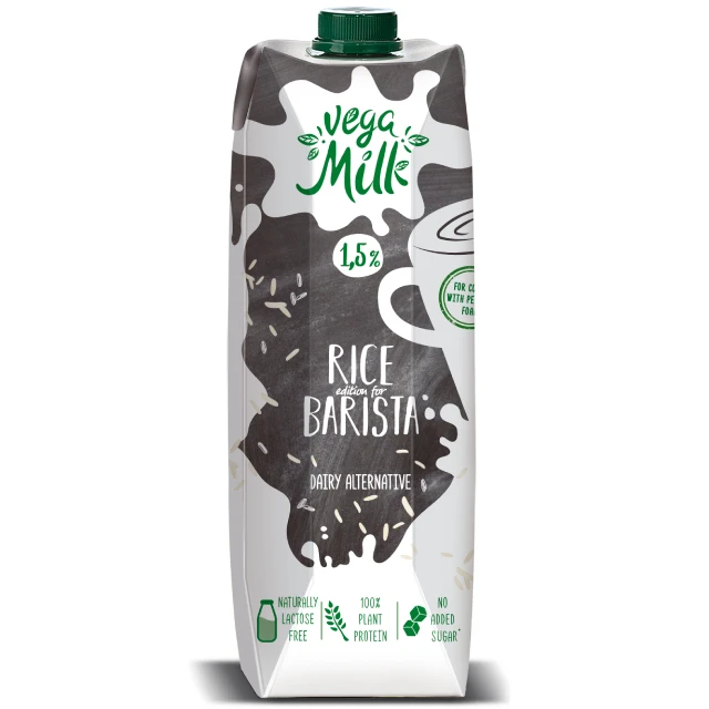 
Rice plant based milk drink Vega Milk for coffee lovers and barista 