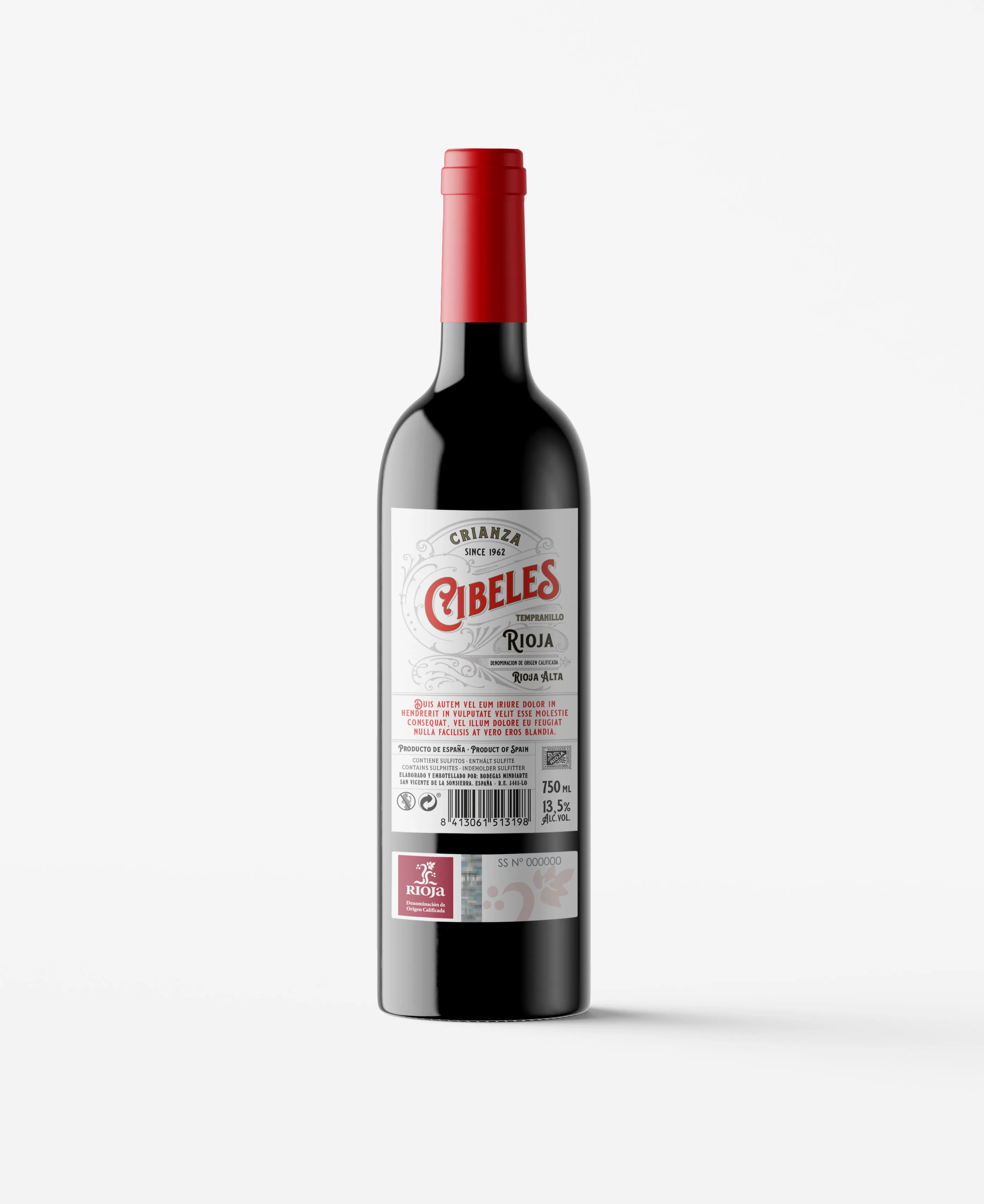 Испанский D.O.Ca Rioja Crianza красное вино Cibeles в винтажном стиле 2018 75cl 13 5% Vol новый