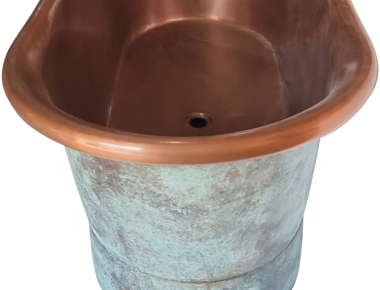 Green Patina Antique Finish Freestanding Soaking Copper Bathtub high quality handmade elegant foot freestanding tub Bathtub