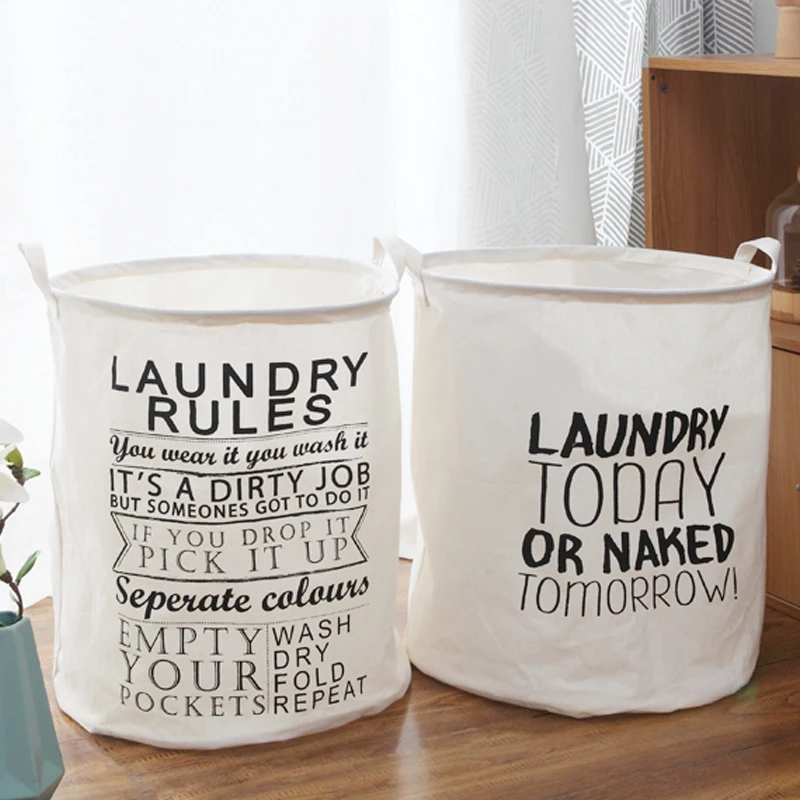 
JIANIU Simple And Portable Practical Cotton Canvas Linen Laundry Basket 