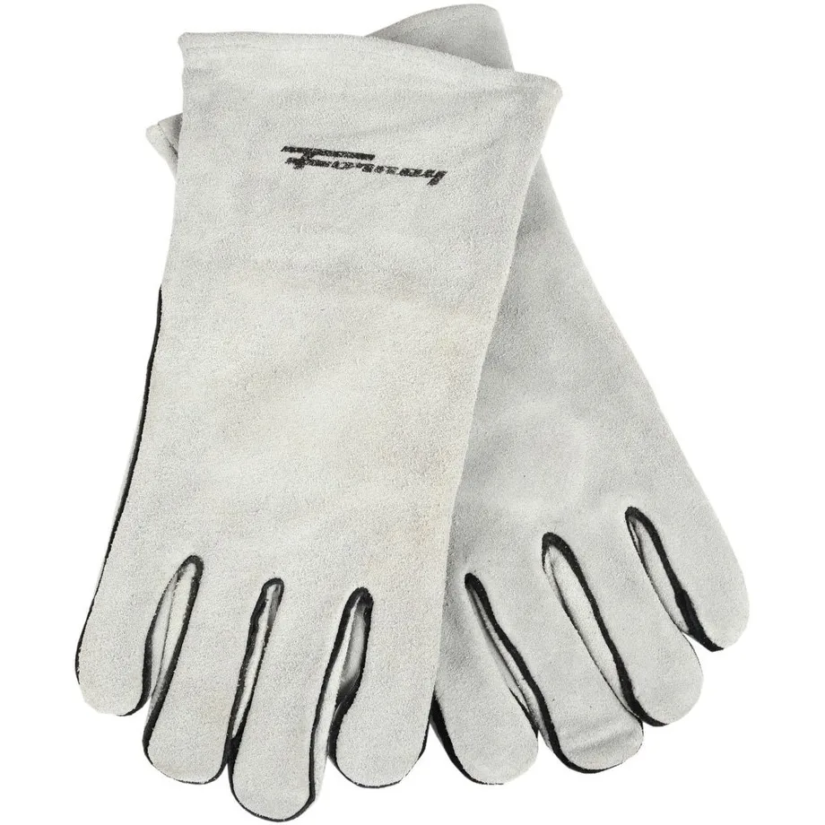 Coated Industrial Long Leather Welding Gloves Working Safety Gloves with Heat Resistance Cow Split Leather Material
