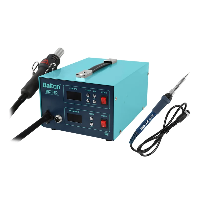 Bakon BK701D Hot Air Auti-static 2 in 1 Double Digital Display Rework Soldering Desoldering Station