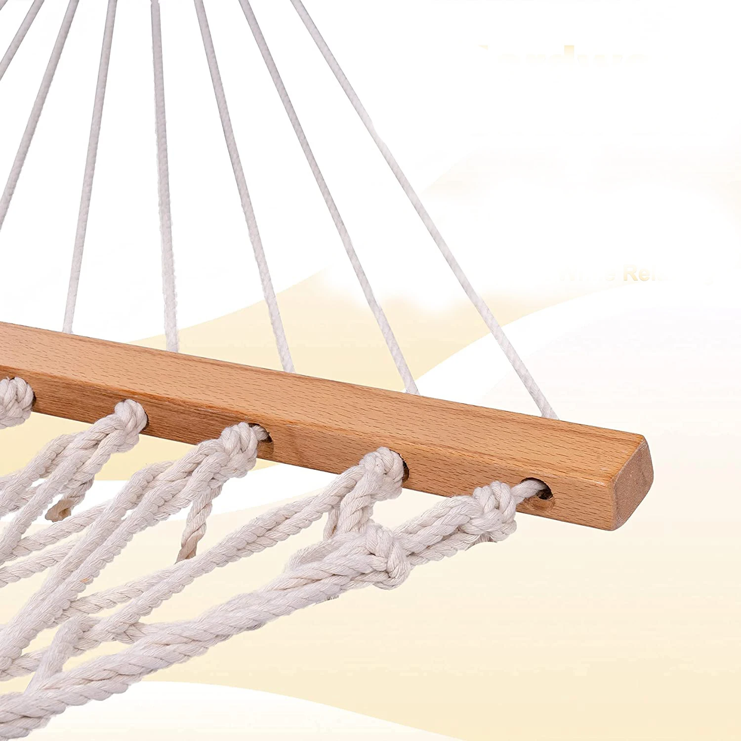 Расслабляющий гамак с хлопковой веревкой и отверстиями из твердой древесины/GK39 Патио Сад для отдыха на открытом воздухе 2x1,4 метра