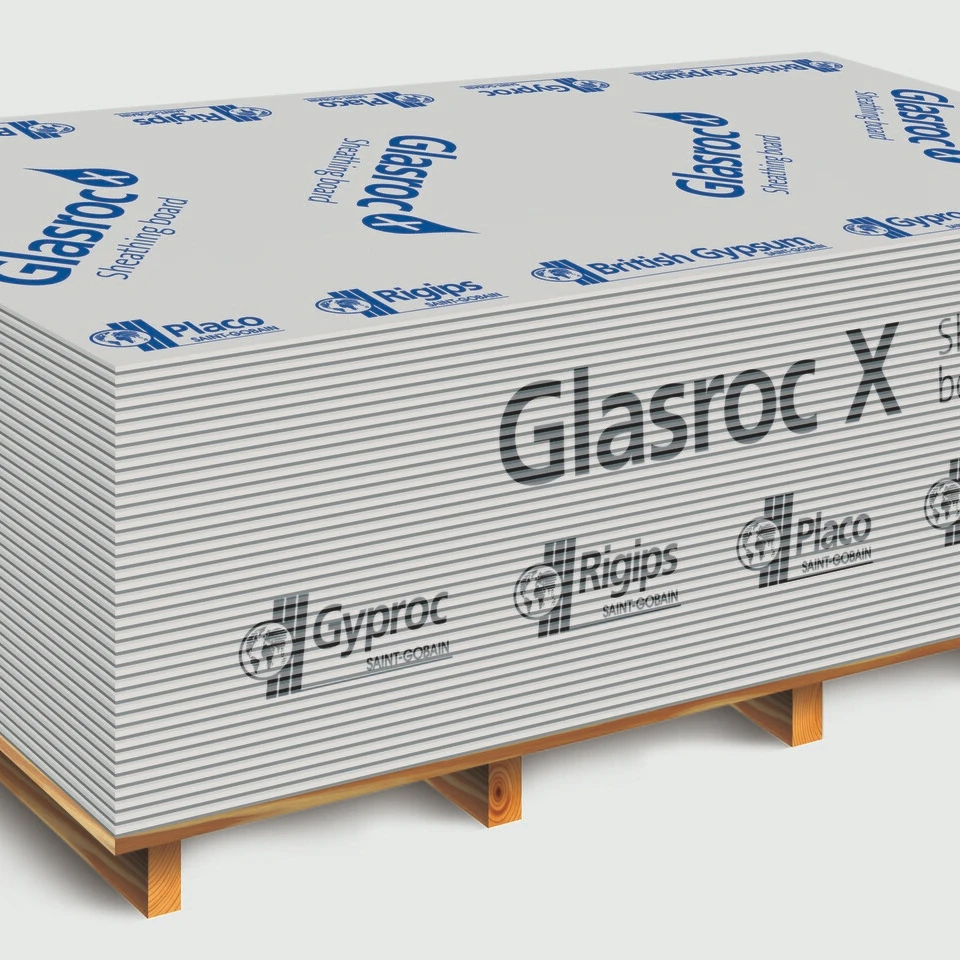 Glasroc X Sheathing Exterior Board Outdoor Gypsum Plasterboard External Boards 12.5mm Drywall