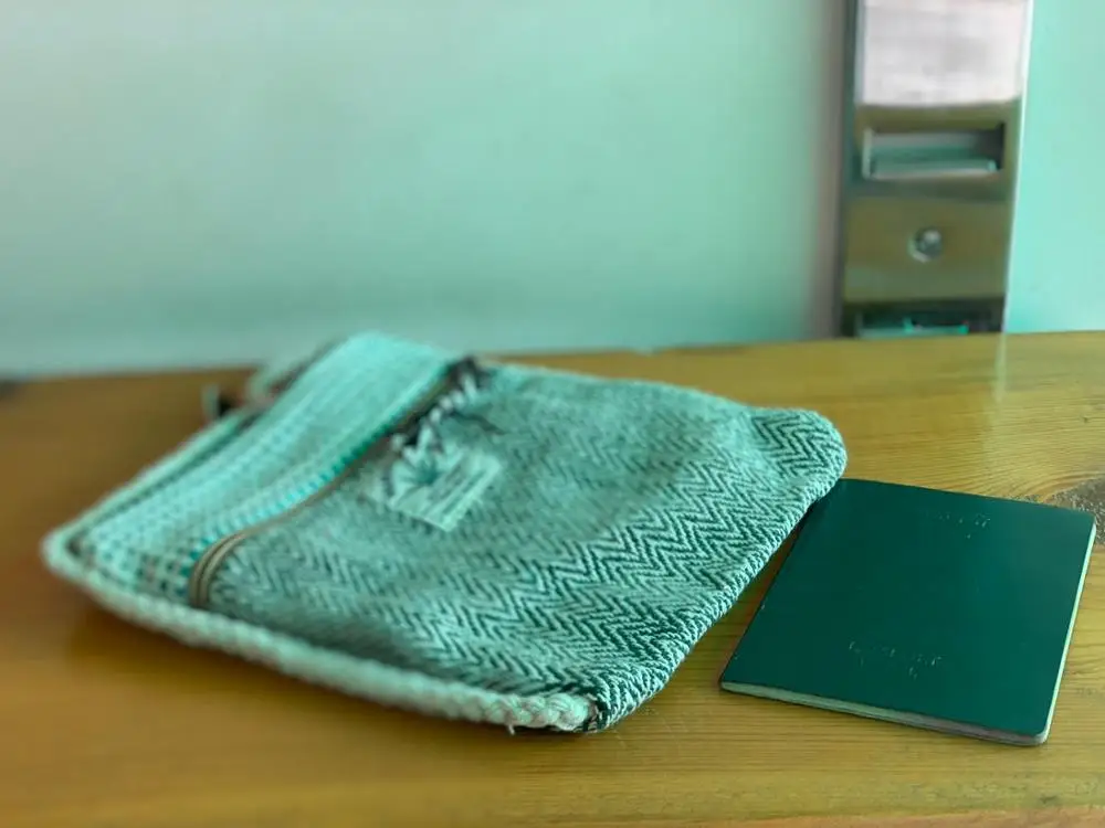 Hemp organic side bag/ Passport side bag/100 % hemp PP bag