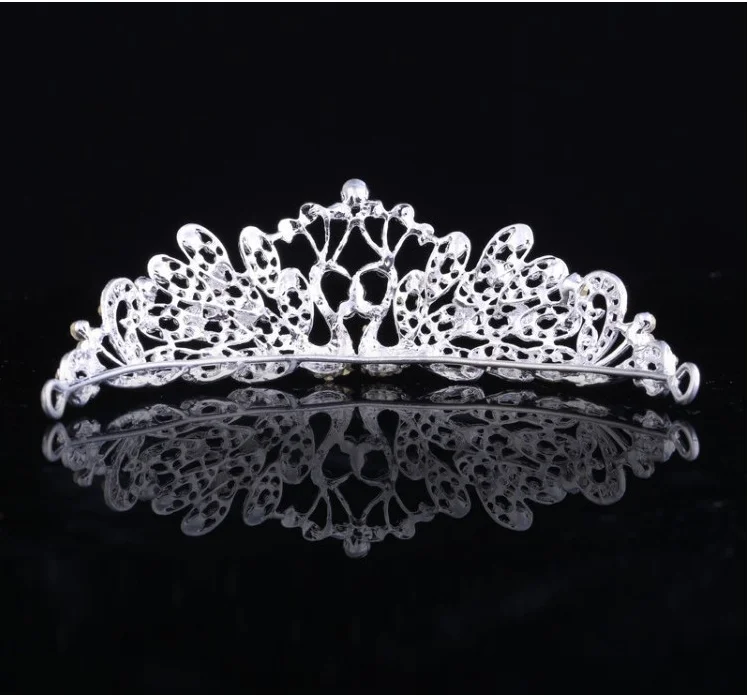 Couple Peacock Crown And Tiara Headpieces With Rhinestone For Bridal Wedding Accessories