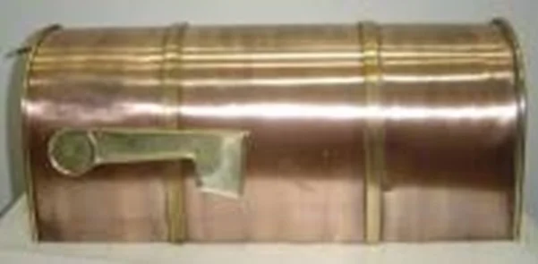 
Mailbox With Two Brass Line and Flag 