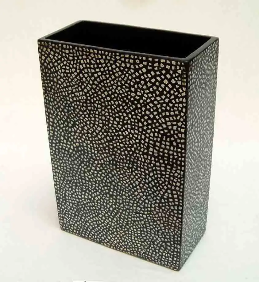 
Rectangular lacquer vase with egg-cell finishing, Vietnam handicrafts, suitable for home-decor, tableware, houseware 