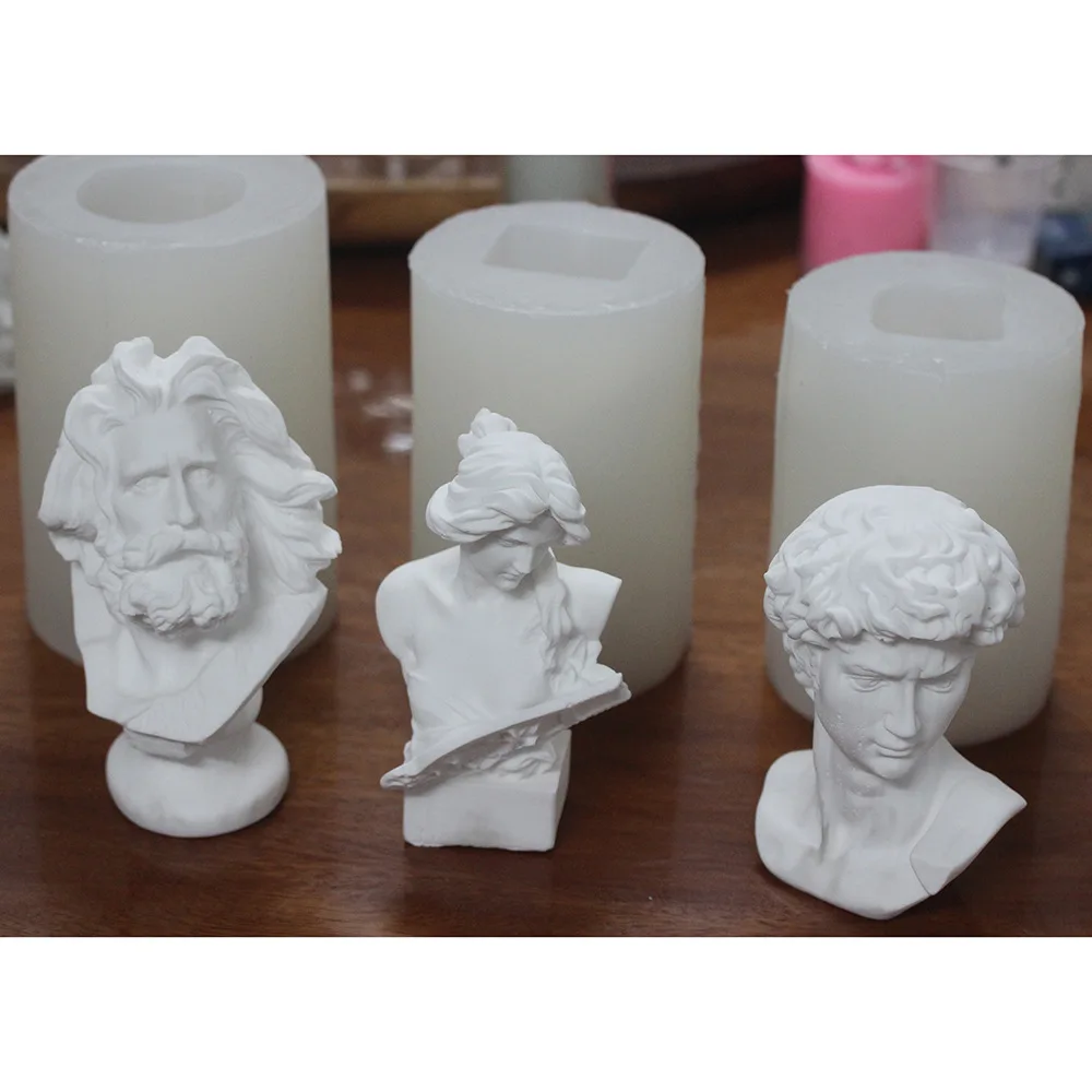 Силиконовая форма, фигурка Давида, голова, портрет Греции, Thinker, Классическая самодельная скульптура из эпоксидной смолы, пластырь, свеча, искусство, крафтовое украшение
