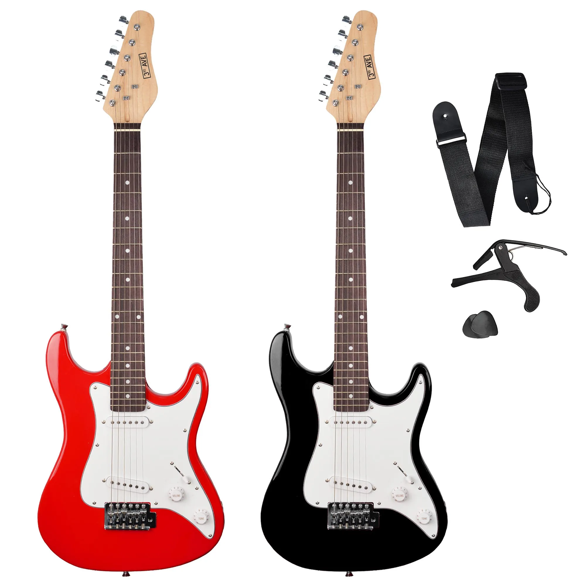 3rd Avenue XF203 3/4 Size Electric Guitar with Gibag, Strap, Picks and Capo