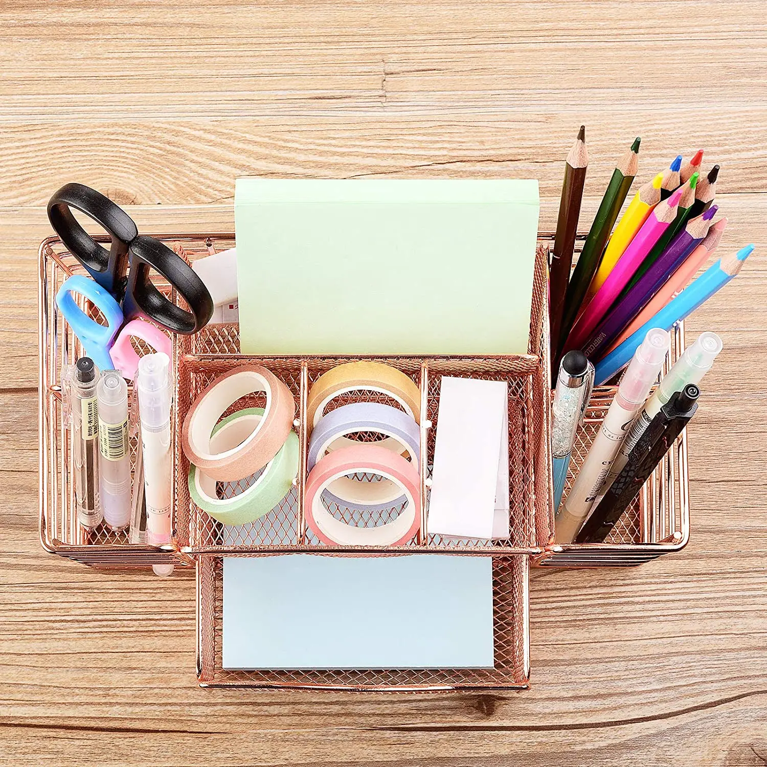 Настольные органайзеры и аксессуары цвета розового золота настольный органайзер домашний офисный Органайзер Caddy милые офисные принадлежности стол A