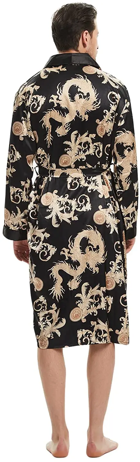 New fashion vintage bathrobes honeymoon new bride sexy silk satin pajamas comfortable feeling sleepwear robes for women and man