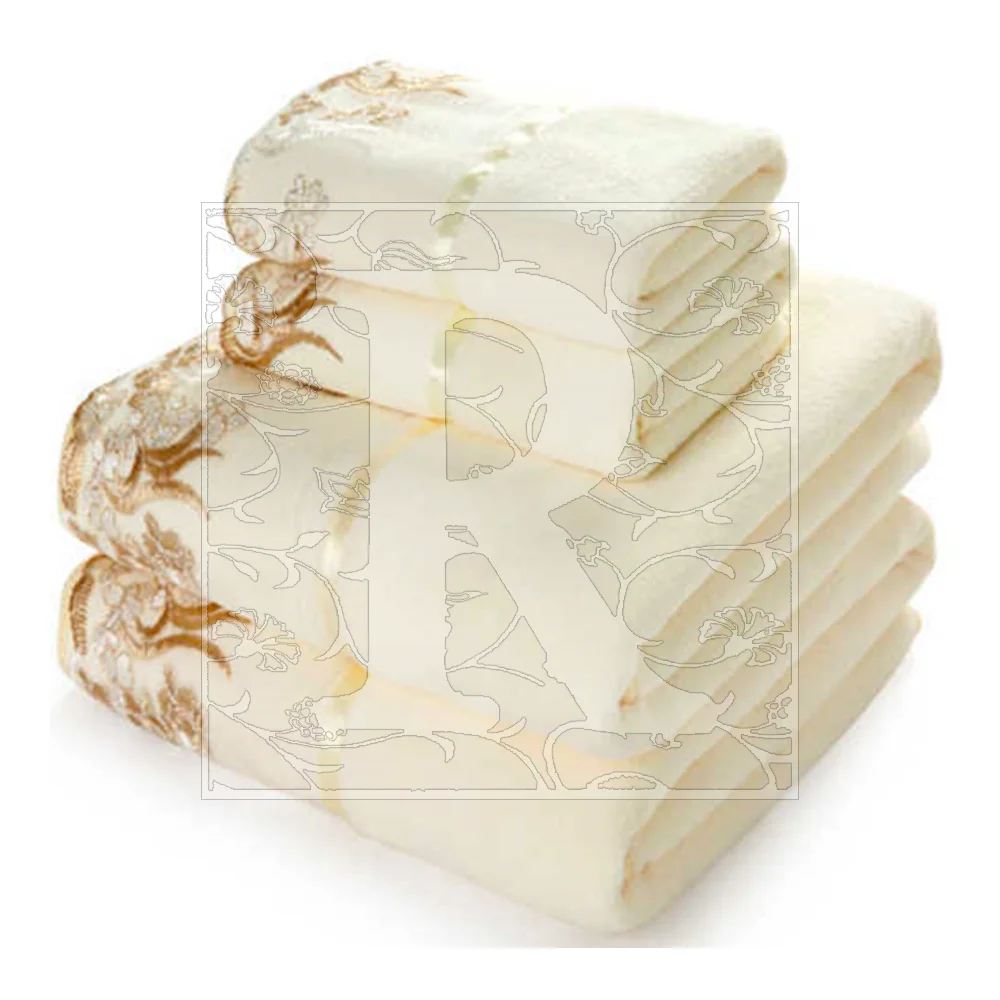 Luxury Custom Towel Logo Embroidery White Cotton hotel Bath Towel Sets