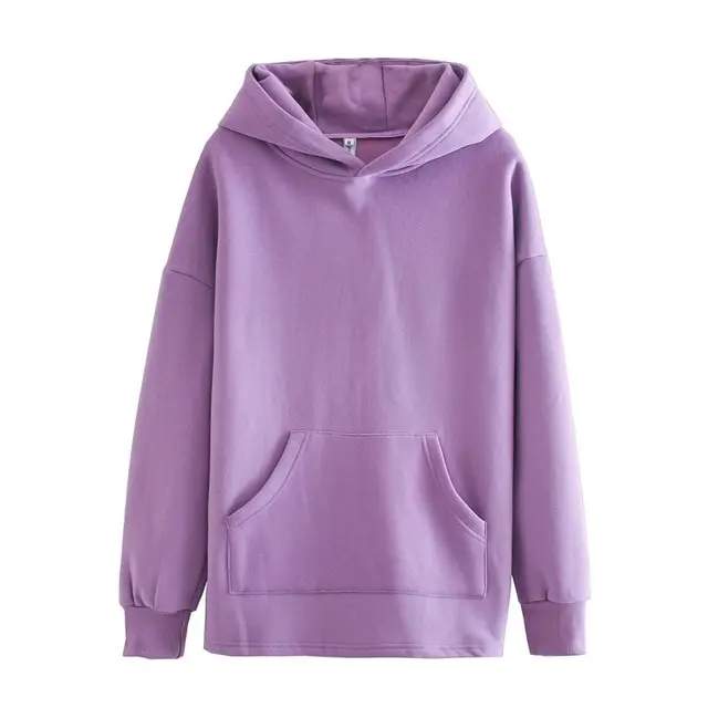 Factory Direct 100% Cotton winter Wear Purple Color Pullover hoodie for Men and Women