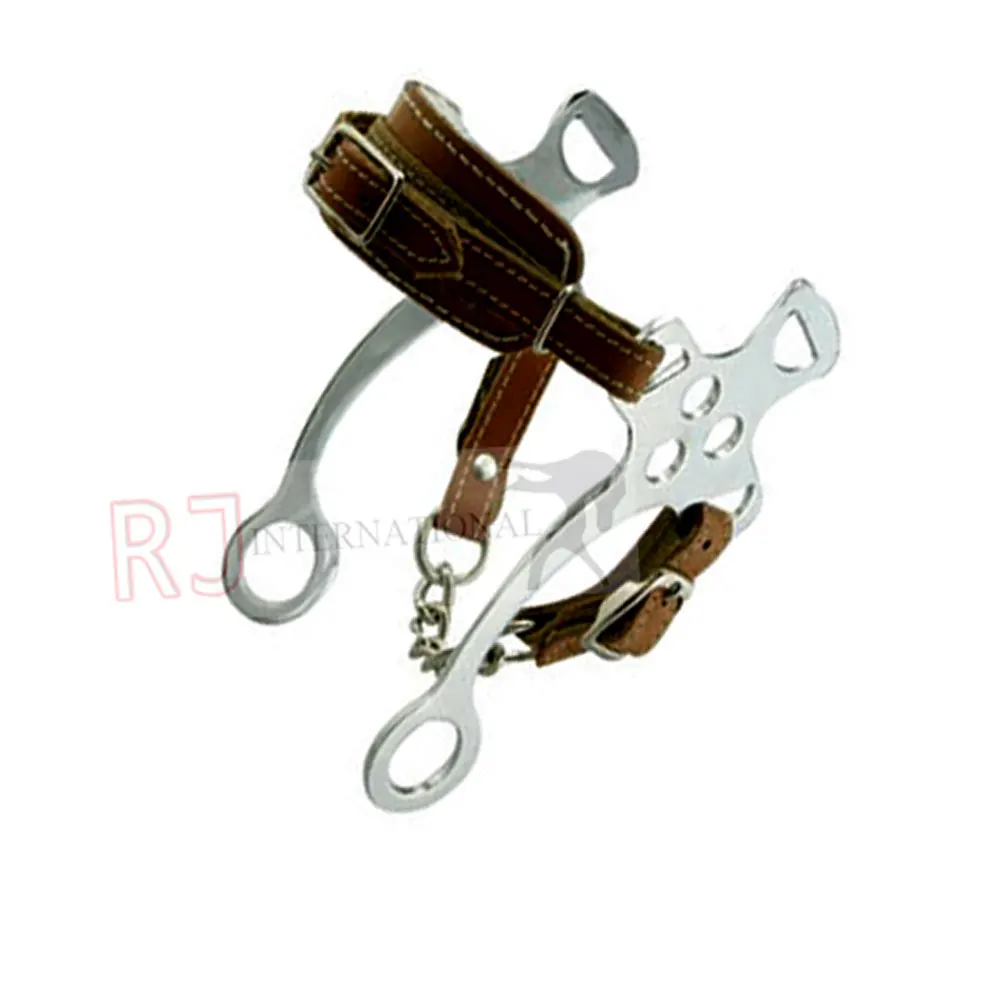 Fleece Lined Light Oil Leather NP Hackamore Bit Western Horse Tack