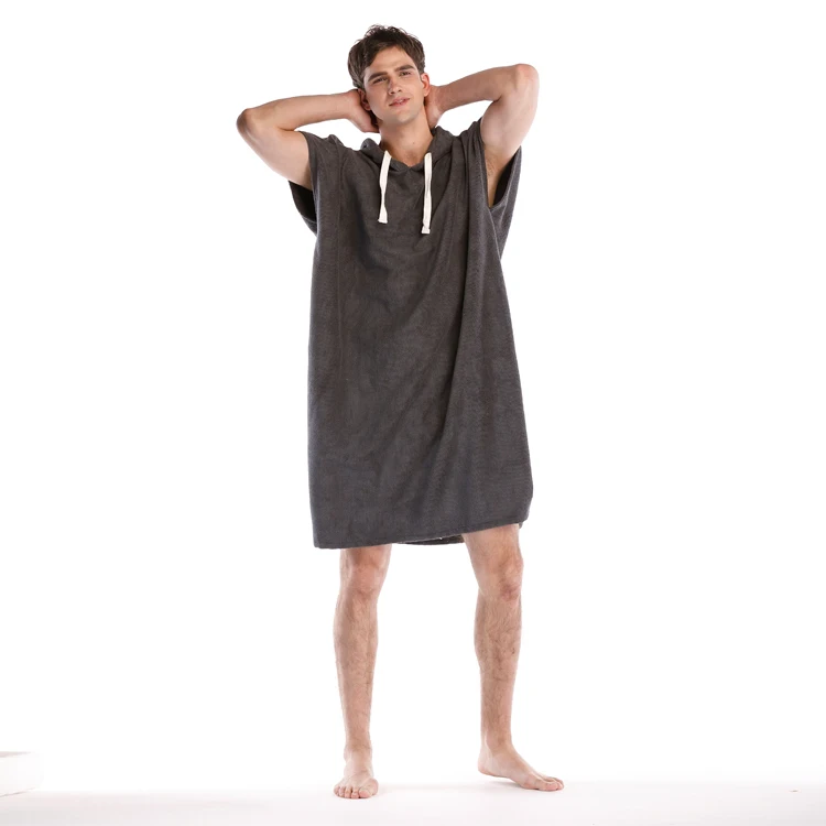 
Men surf robe terry cloth hooded poncho beach towel 