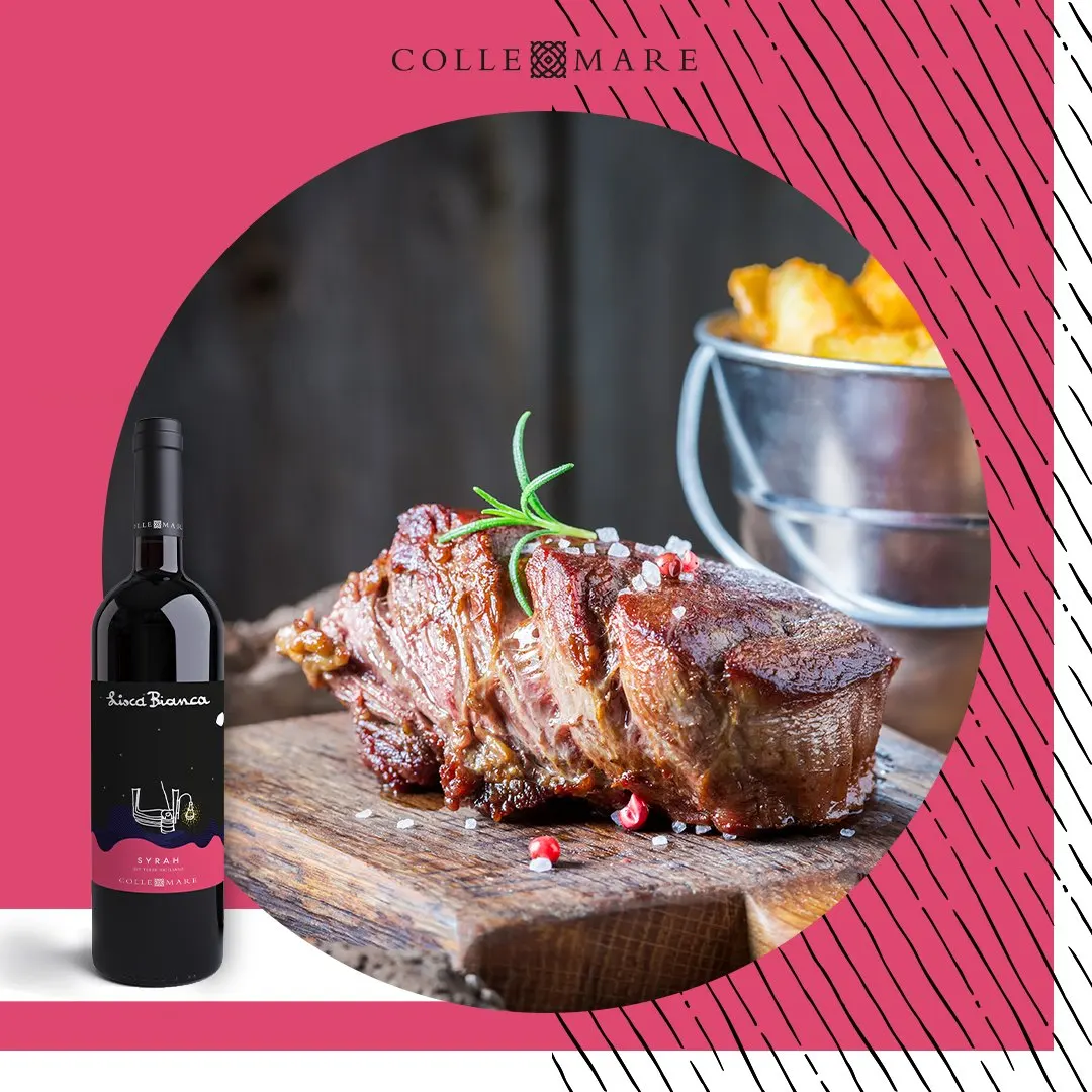 Высококачественное итальянское вино OEM | Черное Lisca Bianca Syrah 75 cl 1 коробка включает 12