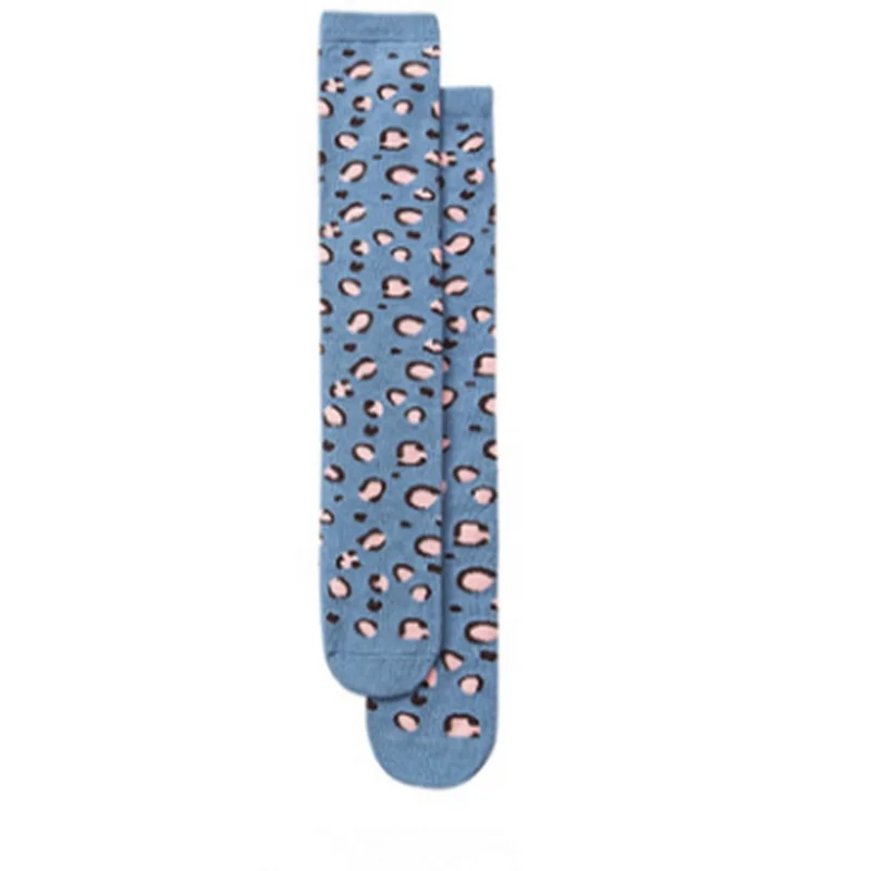 Детские осенне-зимние длинные носки-трубы с леопардовым принтом