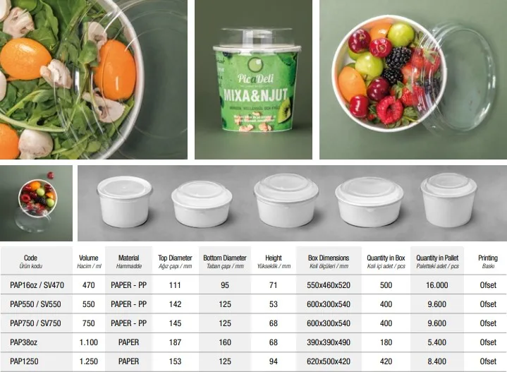 Food Cups SALAD CONTAINERS ICE CREAM CUPS CONFECTIONERY PAPER CHICKEN BUCKETS PAPER POPCORN BUCKETS KRAFT PAPER CUPS INJECTION