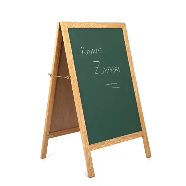 
Wood Easel Pine Wood Frame Double Sides Laminate A-Frame Chalkboard 
