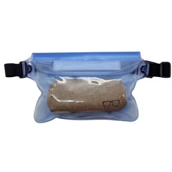Waterproof Pouch Bag With Adjustable Waist Strap Transparent Screen Touchable Cell Phone Bags For Travel Beach Swimming Boating