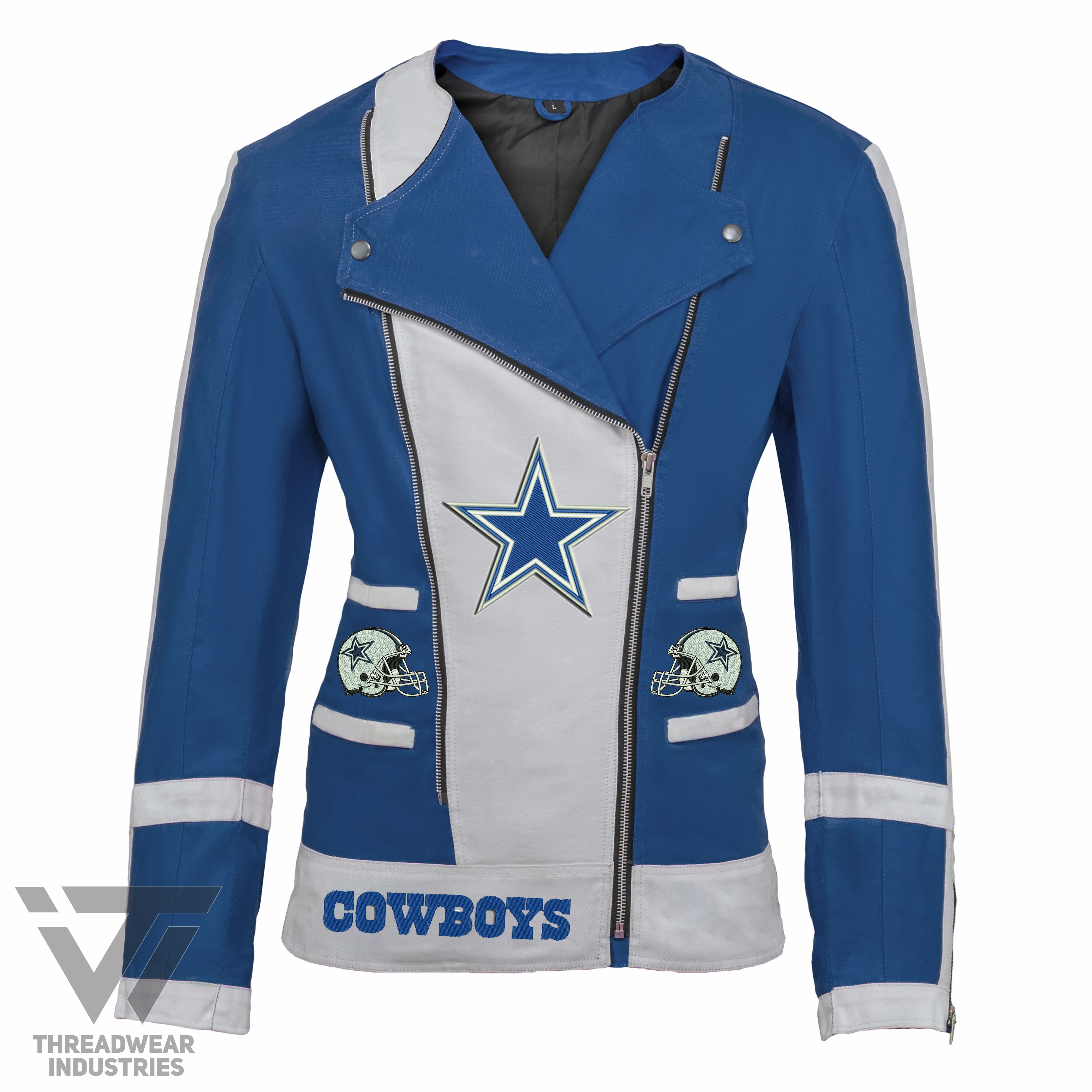 Женская вышитая куртка на заказ Cordura NFL Dallas Cowboys, Молодежная Спортивная мотоциклетная куртка для футбола