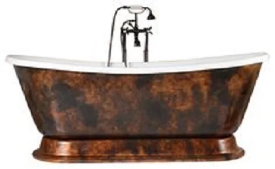 Modern Bathtub  Printed Bronze in color combo standard size freestanding for bathrooms decoration Jacuzi  two people Soaking