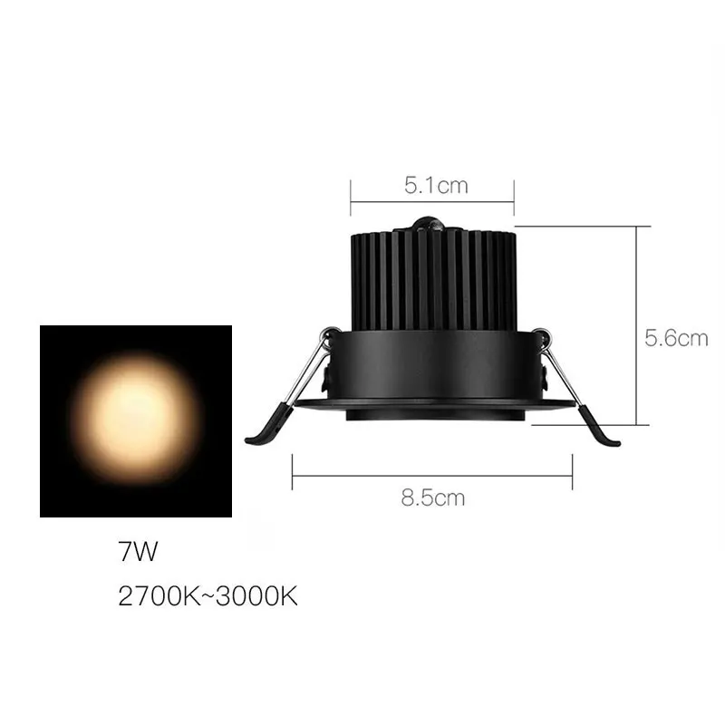 
Remote control Anti glare dimmable focusable adjustable 7W 9W 12W LED down light for hotel Restaurant lighting 