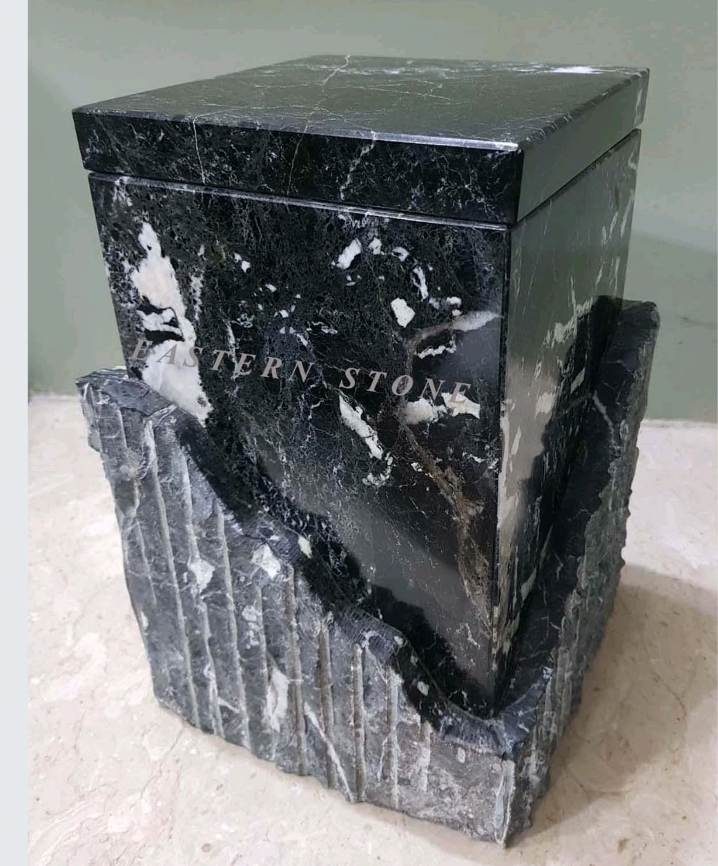EUROPEAN DESIGN ONYX STONE ASH URNS, WOODEN CREMATION URNS
