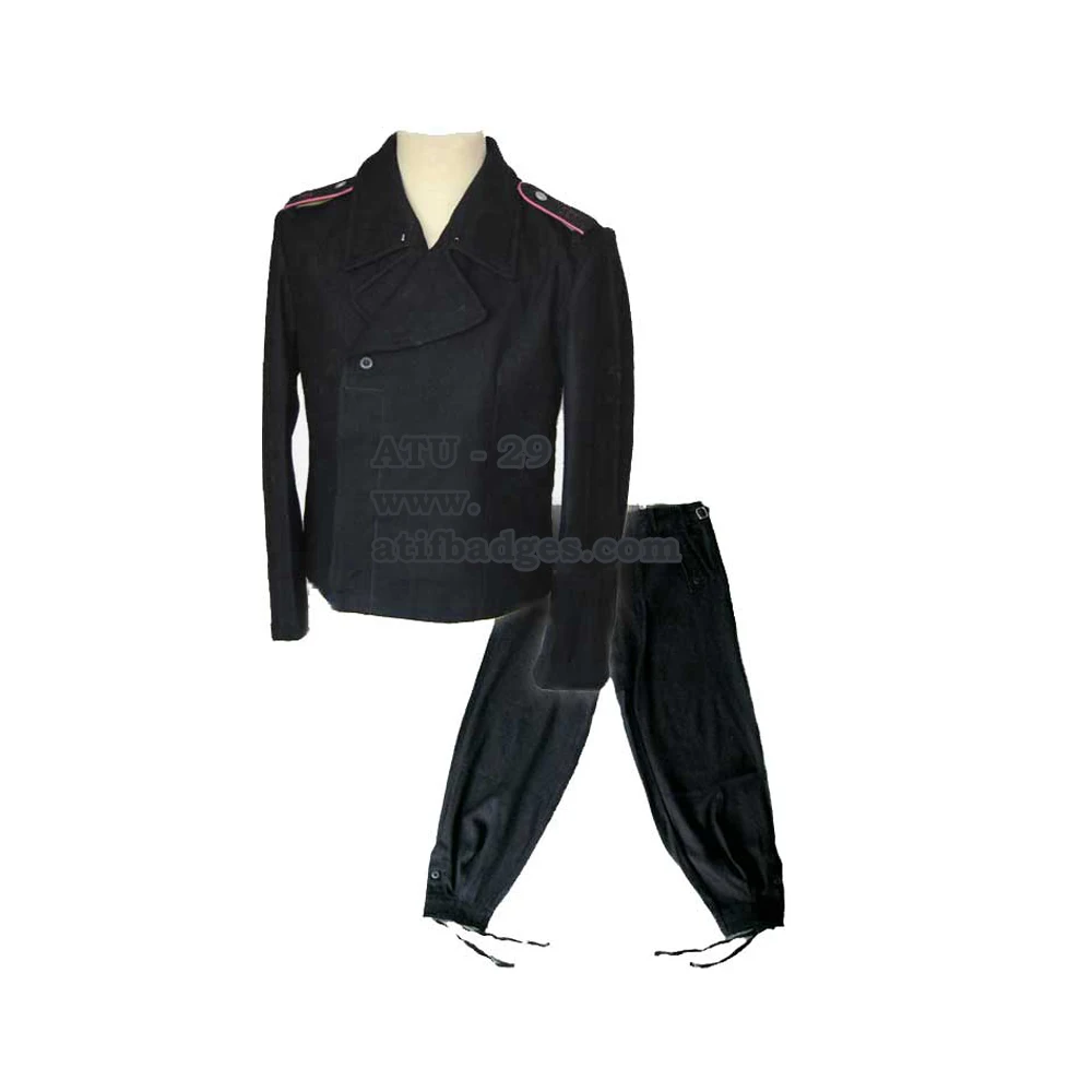 WW2 GERMAN UNIFORM SS PANZER UNIFORM IN BLACK WOOL BLAZER COLOUR