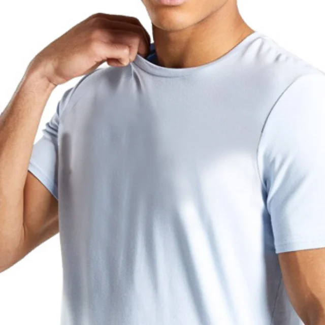 Men T Shirts Curved Hem Slim Fit T Shirt Street Style Shirt Fitness Wear Street Apparel