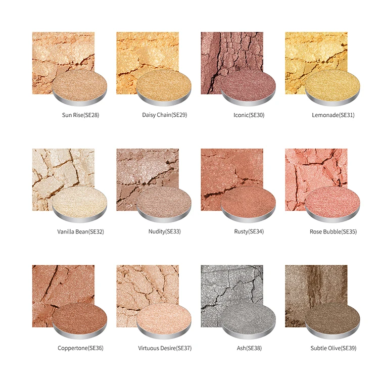 portable  single shimmer metallic eyeshadow palette smooth touch high pigmented