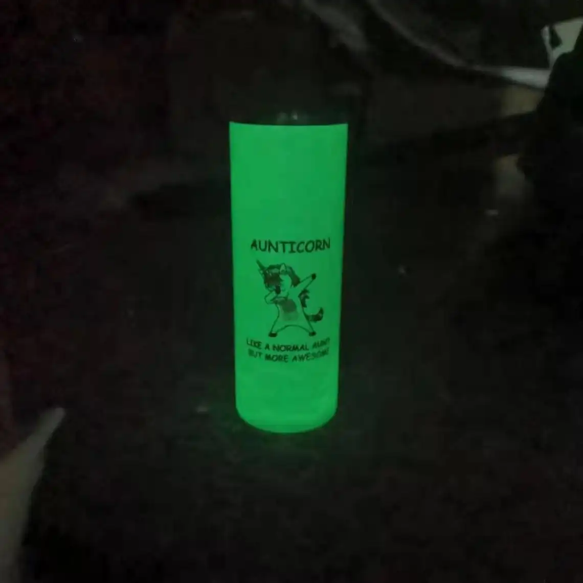 RTS 20 унций тумблера светящийся в темноте белый синий или зеленый из нержавеющей стали сублимационный набор соломинка и крышка