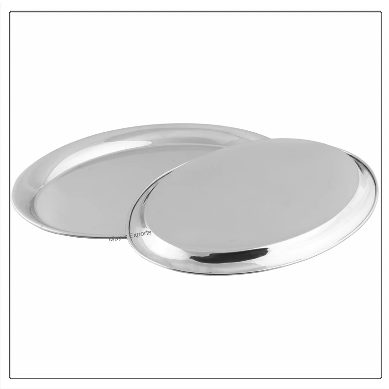 Stainless Steel Oval Tray Bar Serving Tray Waiter Serving Tray