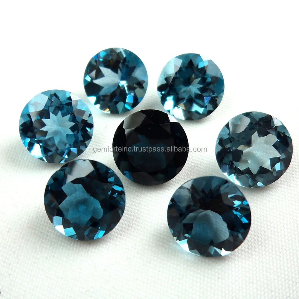 Topaz Round Faceted Gemstone London Swiss Blue Topaz Multi Color Natural Loose Gemstone Customized Best Price Blue Topaz Stone