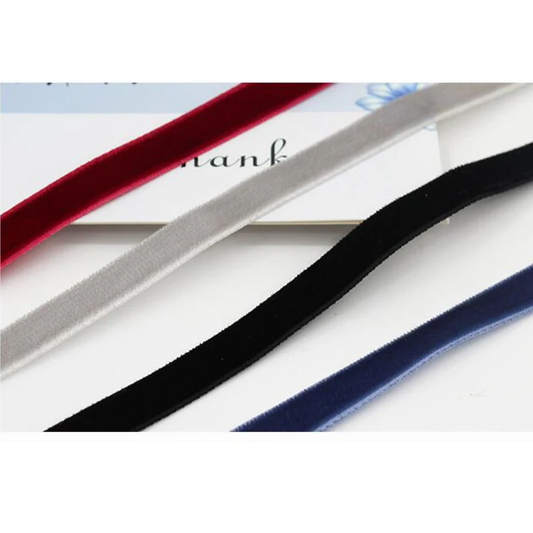 Garment decoration use colorful velvet ribbon 10mm soft velvet fabric ribbon wholesale