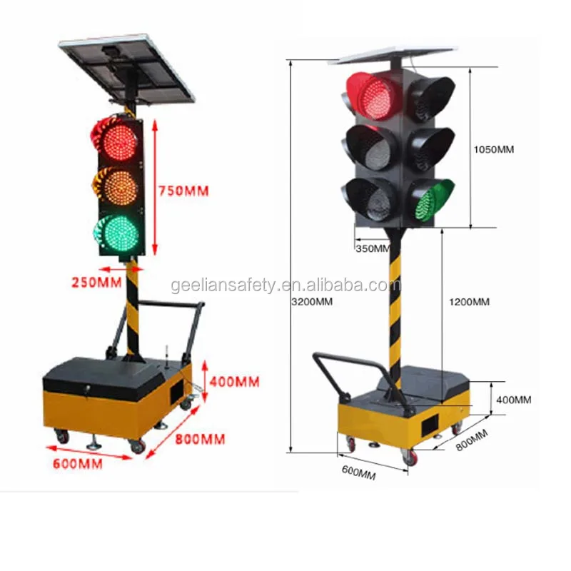 
Movable Portable 4 Sides Wireless Work Solar Traffic Led Mobile Pedestrian Crossing Warning Signal Flashing Light With Trolley 