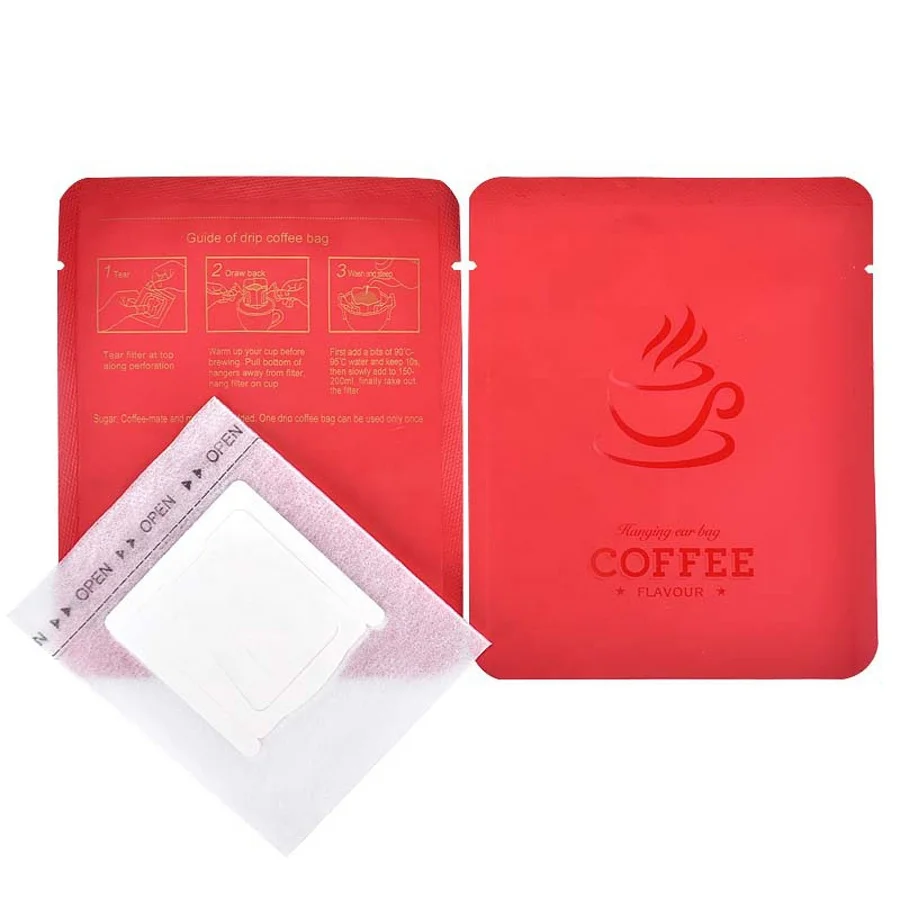 Accept Custom Order Aluminum Foil Small Coffee Pouch Three Side Sealed Drip Coffee Bag