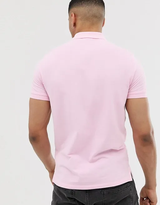 High Quality Pink Polo Shirt For Man Pique Cotton Poloshirt With Logo Uniform Polo shirt with custom logo and label printing