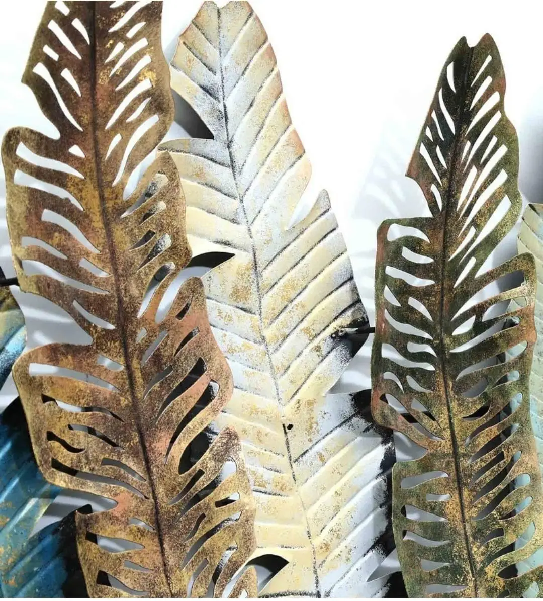Multicolor Leaf Shape Metal Wall Art Iron Wall Hanging Items Home Decoration Perfect for Living Room Hotel Restaurant Bedroom