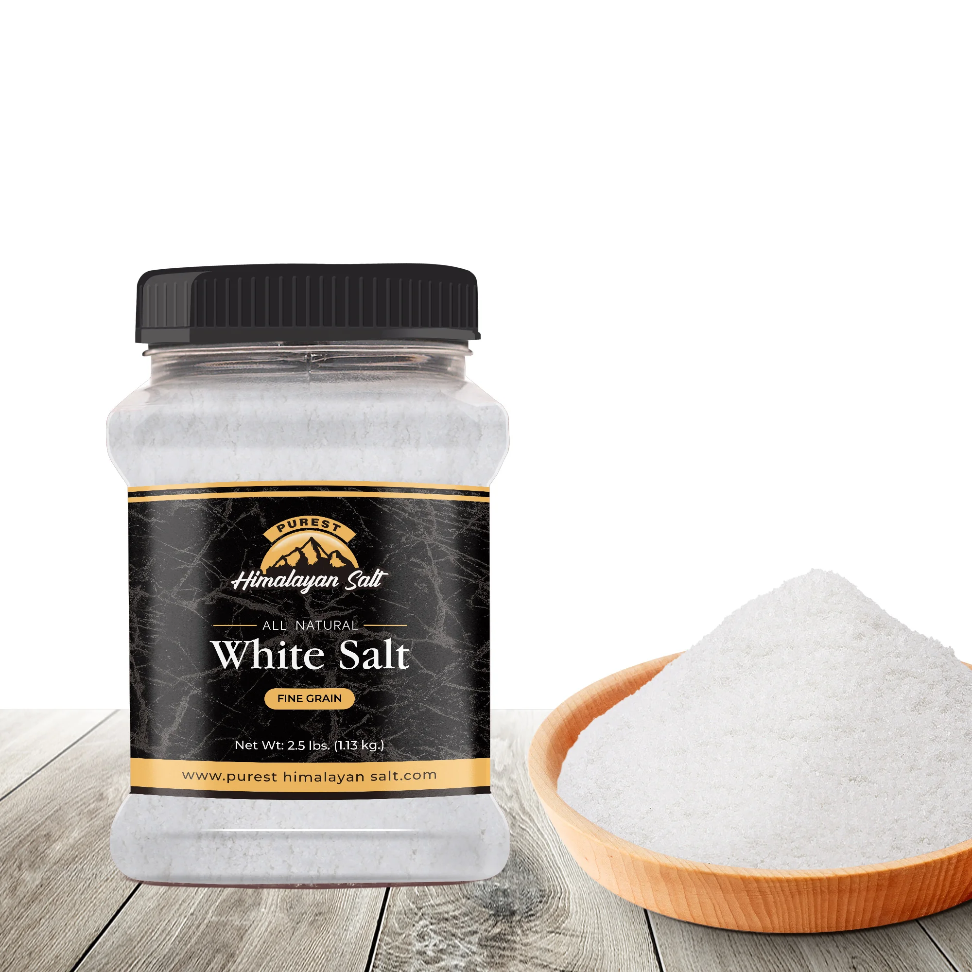 HIMALAYAN EDIBLE SALT JAR 2.5 lbs(1.13kg) HIMALAYAN WHITE SALT FINE GRAIN, CRYSTAL WHITE SALT GRAIN, WHITE EDIBLE KITCHEN SALT