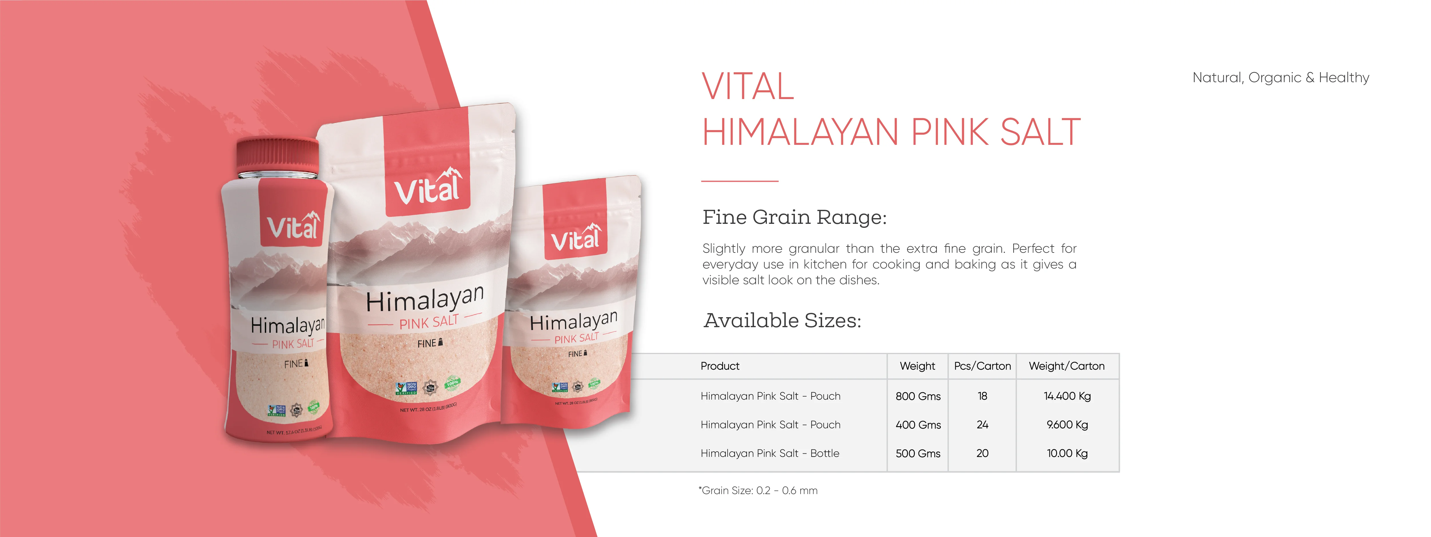 
Vital Himalayan Pink Salt - Fine Bottle 