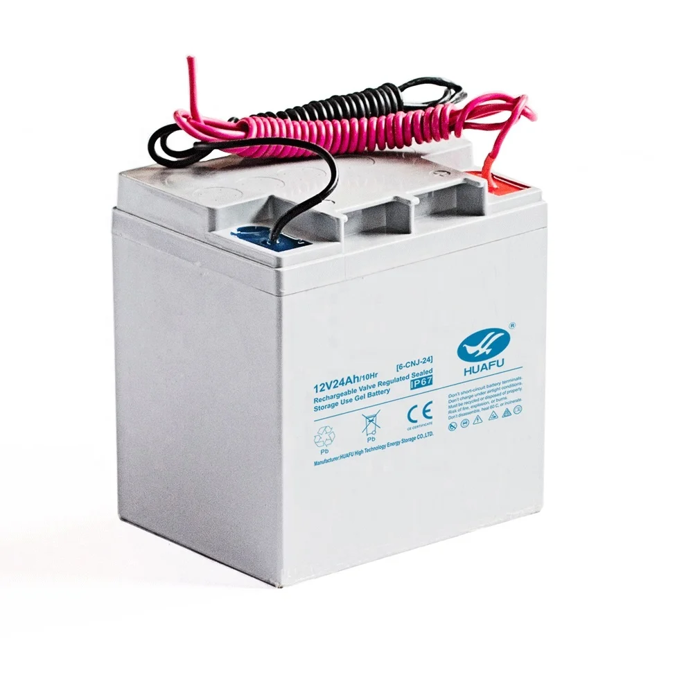 Huafu 12v24ah lead acid battery for inverter
