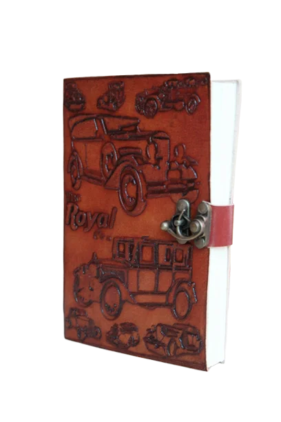 
Leather Journal Vintage Style Royal Motor Embossed with C Lock Closer 